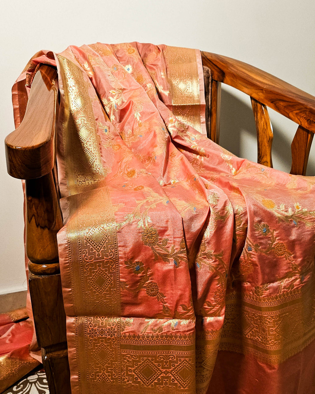Petal Peach Banarasi Bandhani Dupatta