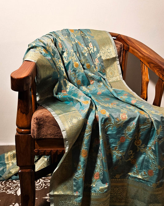 Sea Green Banarasi Meenakari Dupatta