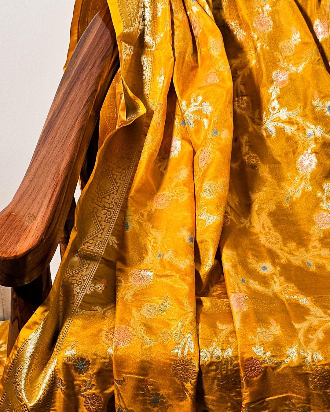 Honey Yellow Banarasi Meenakari Dupatta