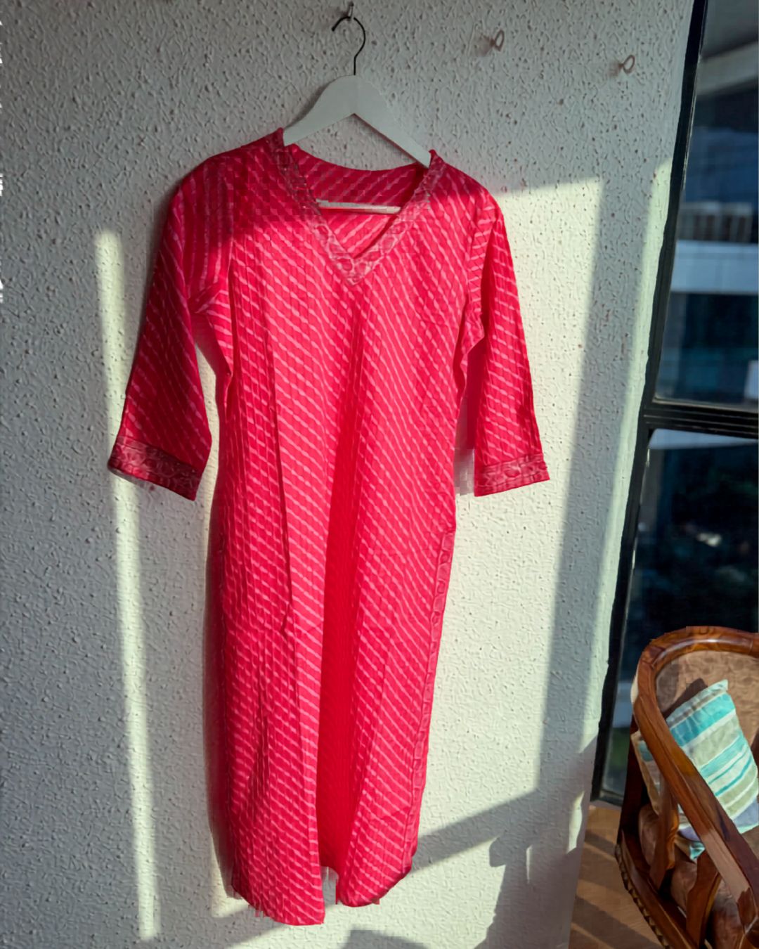 Jaipur Rani Block Print pintuck Cotton Kurti