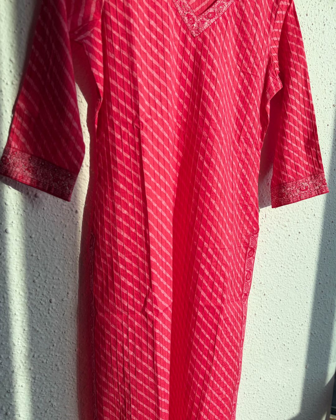 Jaipur Rani Block Print pintuck Cotton Kurti