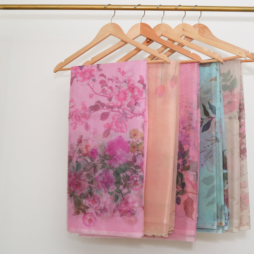 Blush Rose Organza Saree