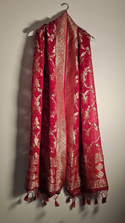 Banarasi Bandhani Dupatta Pure Georgette Handwoven