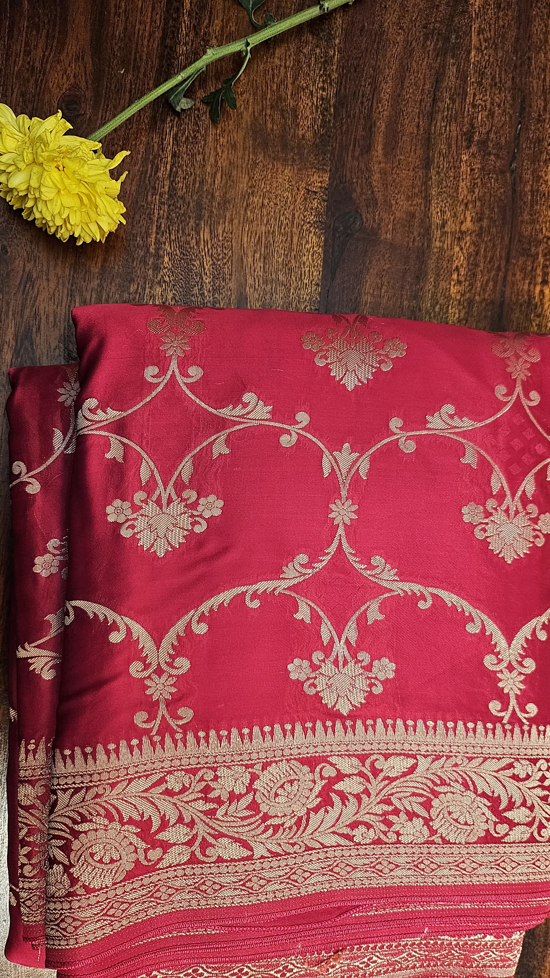 Bansari Mashru Silk Saree (Deep Pink)