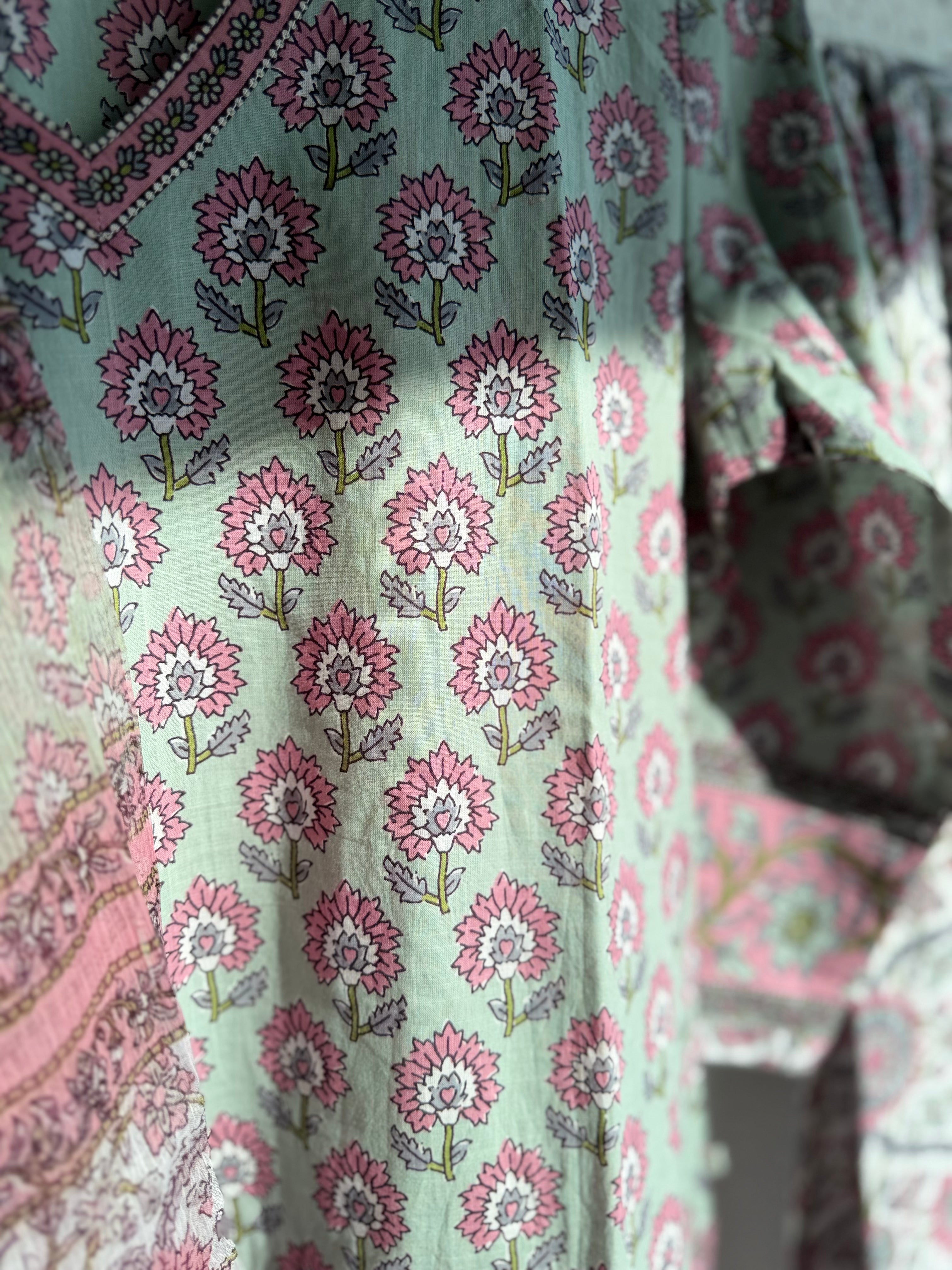 Gulabi Bagh Floral Block Print Suit Set