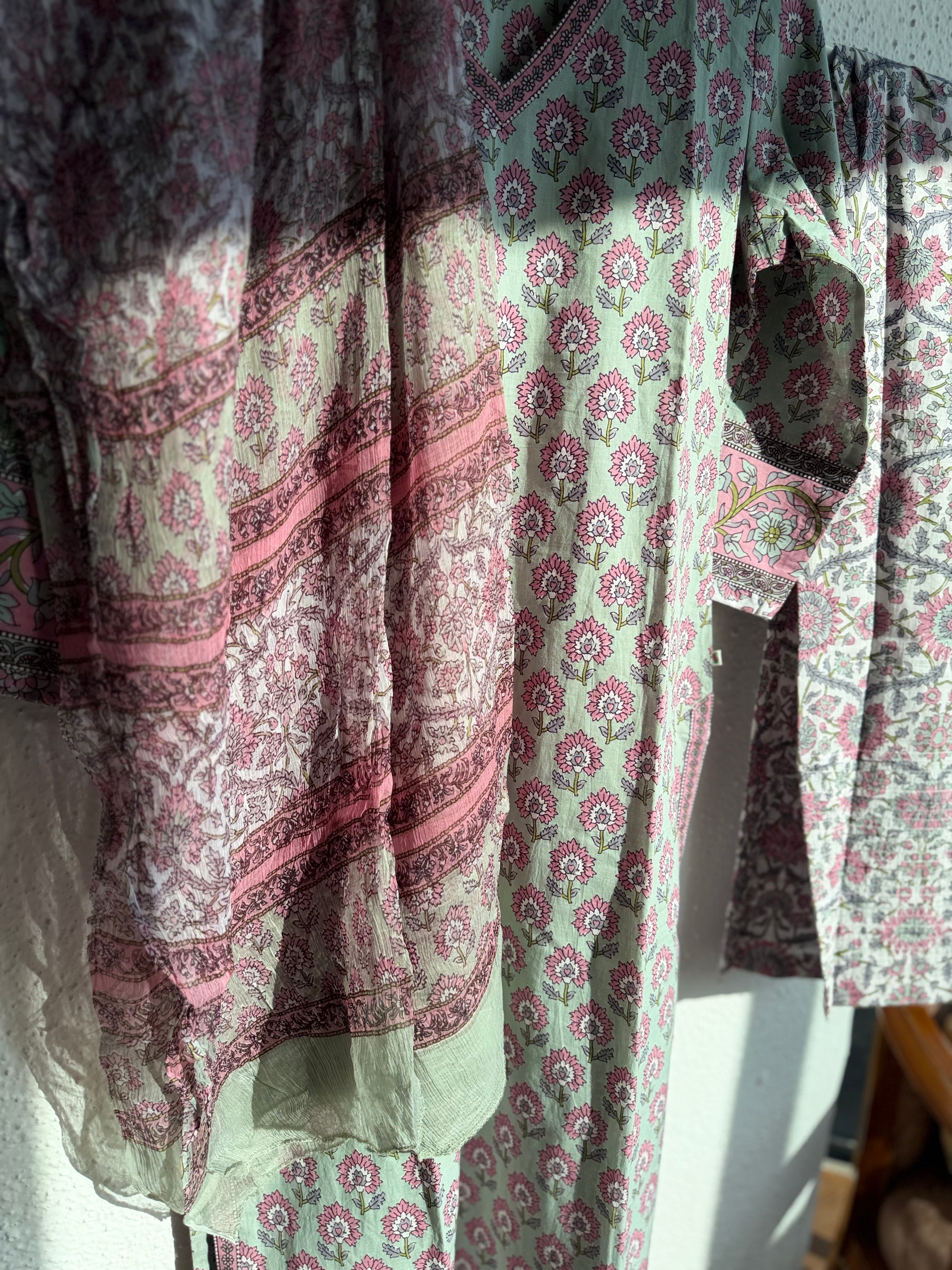 Gulabi Bagh Floral Block Print Suit Set