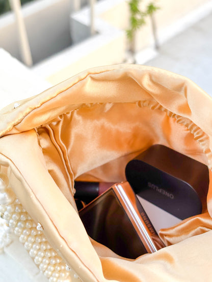 Off-white Silk Embroidered Women Potli Bag