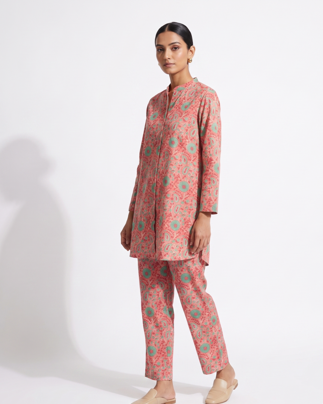 Blush Botanical Pure Hand Block Print Co-ord Set