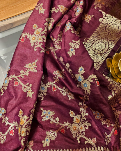 Tyrian Purple Banarasi Bandhani Dupatta