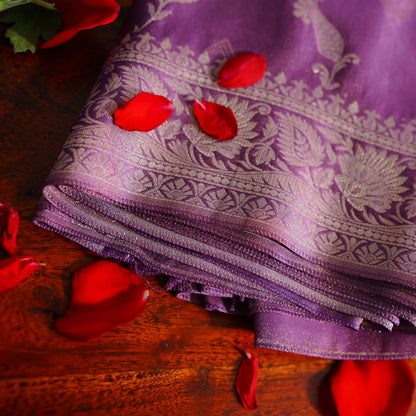 Bansari Mashru Silk Saree (Purple)