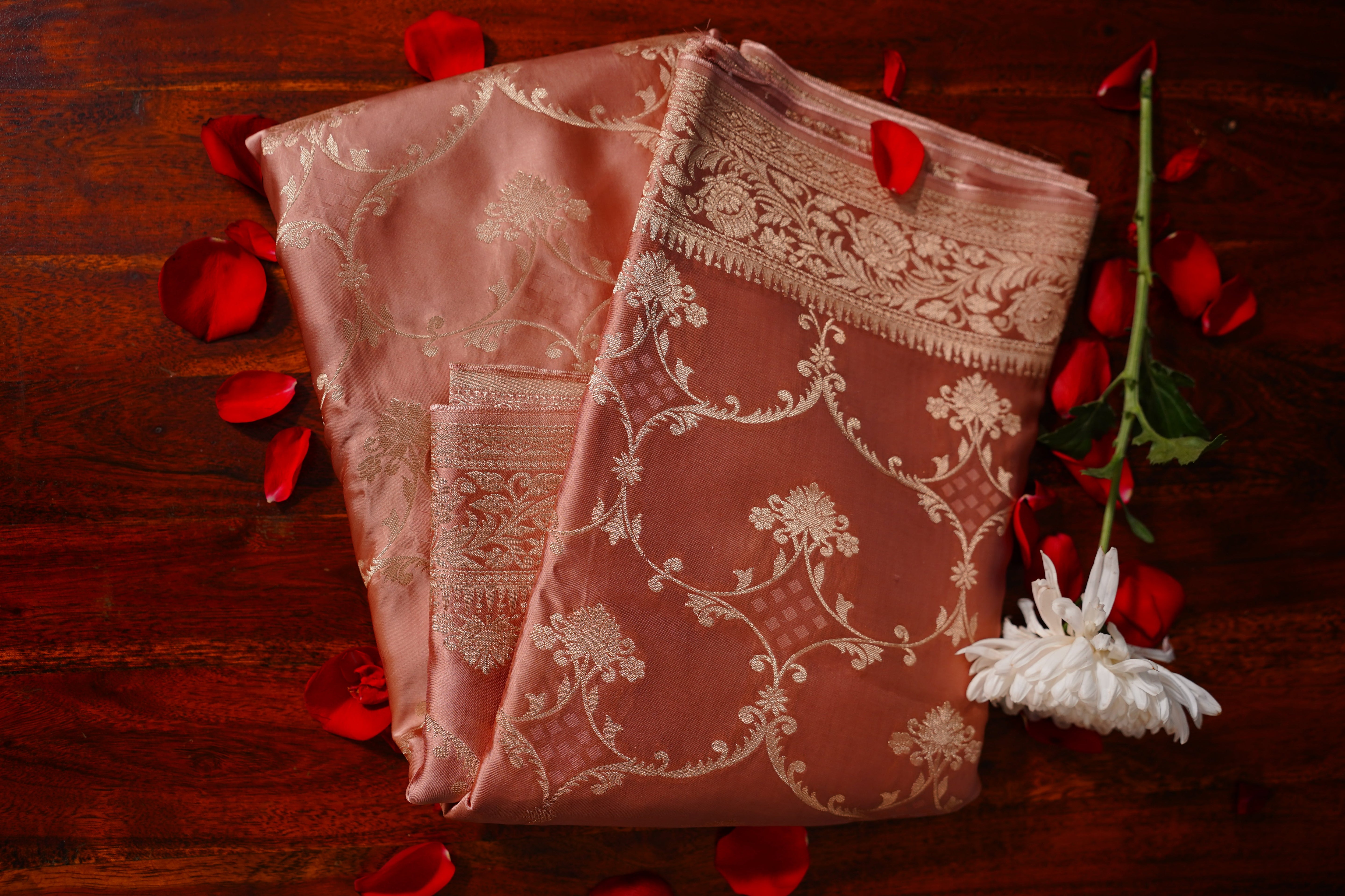 Bansari Mashru Silk Saree (Skin)