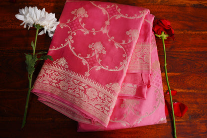 Bansari Mashru Silk Saree (Pink)