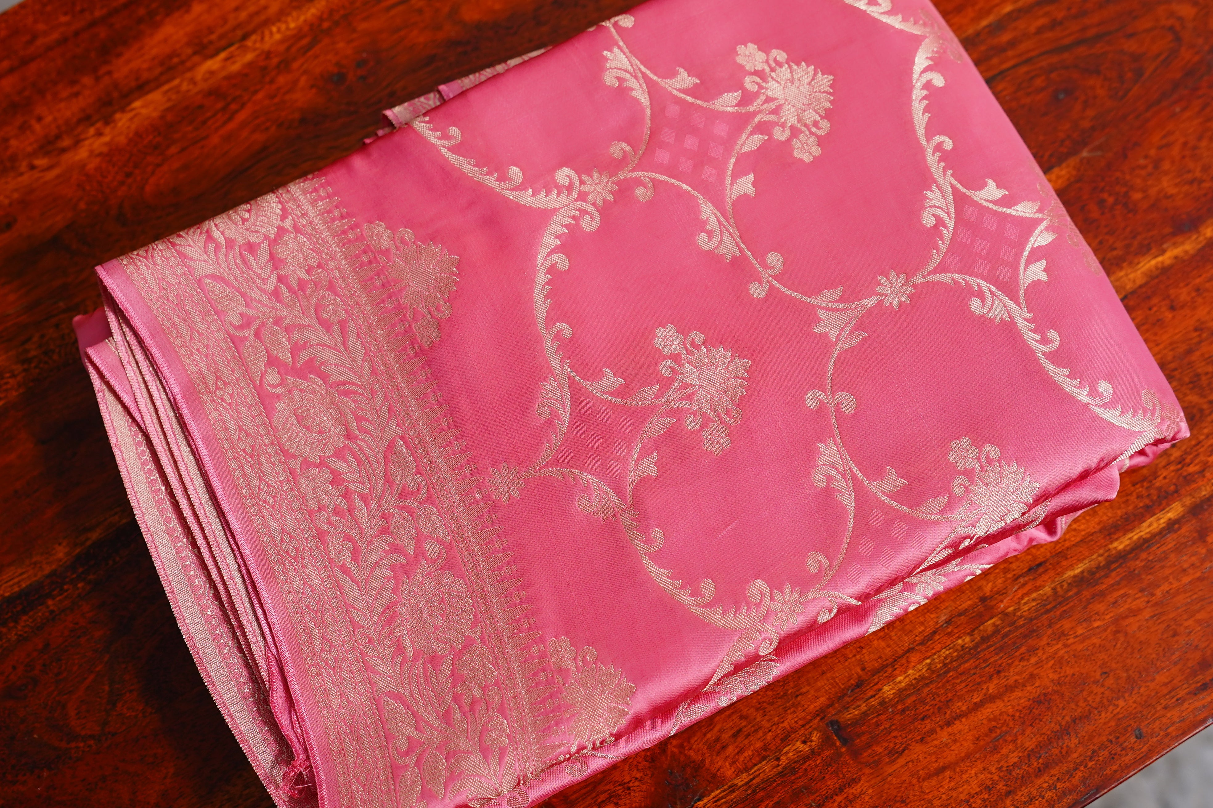 Bansari Mashru Silk Saree (Pink)