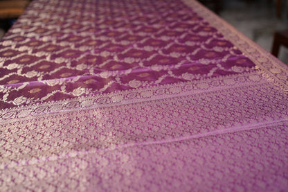 Bansari Mashru Silk Saree (Purple)