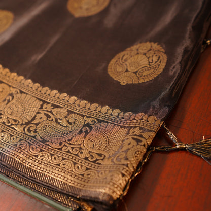 Black - Gold Banarasi Moonga Tissue Saree