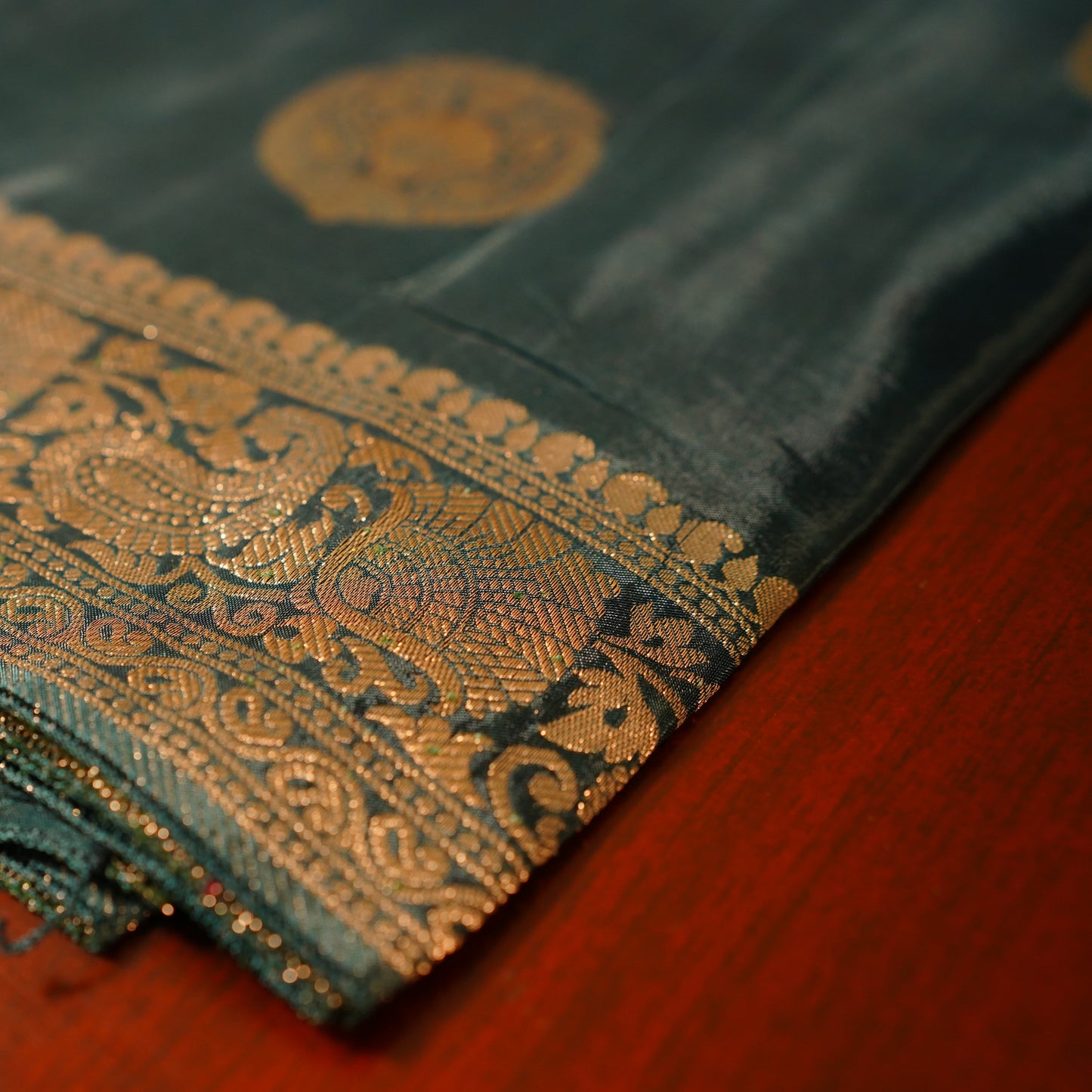 Sea Green Banarasi Moonga Tissue Saree