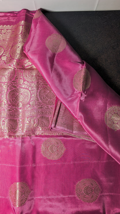 Candy Rose Banarasi Moonga Tissue Saree