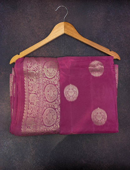 Candy Rose Banarasi Moonga Tissue Saree