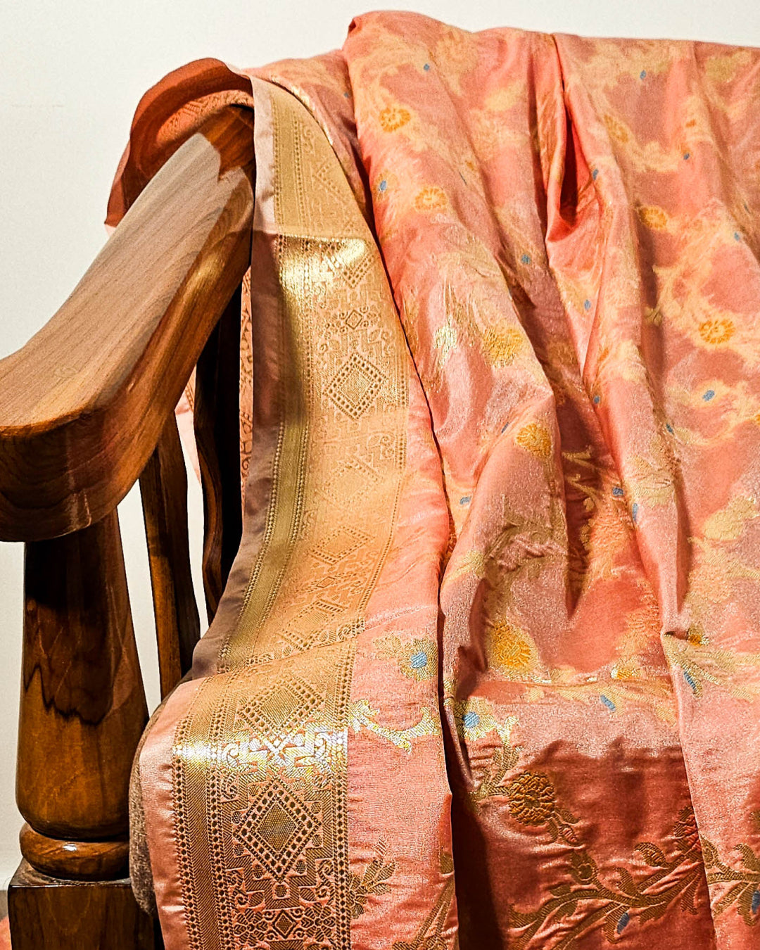 Petal Peach Banarasi Meenakari Dupatta