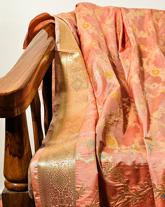 Petal Peach Banarasi Bandhani Dupatta