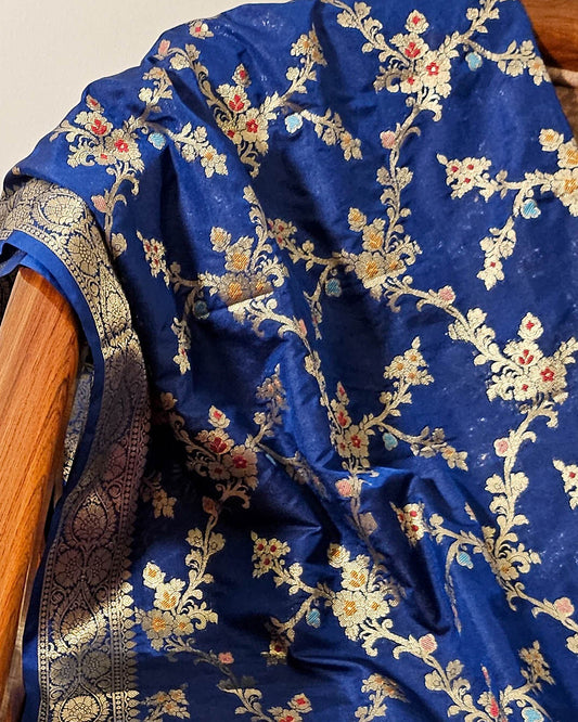 Royal Blue Banarasi Bandhani Dupatta