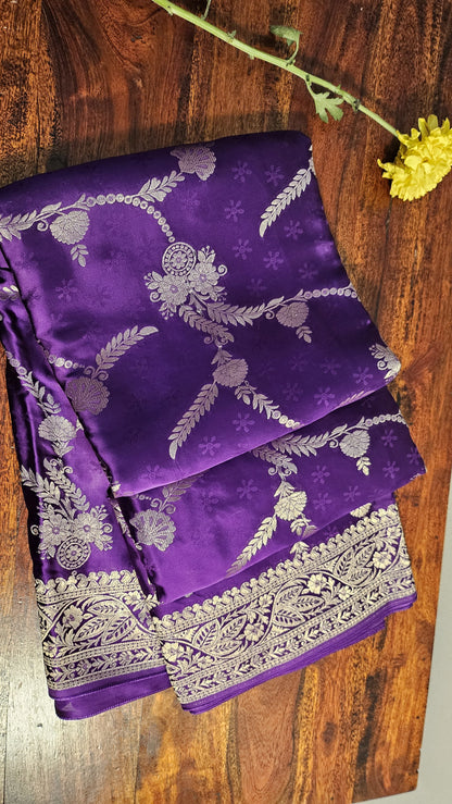 Bansari Mashru Silk Saree (Royal Purple)