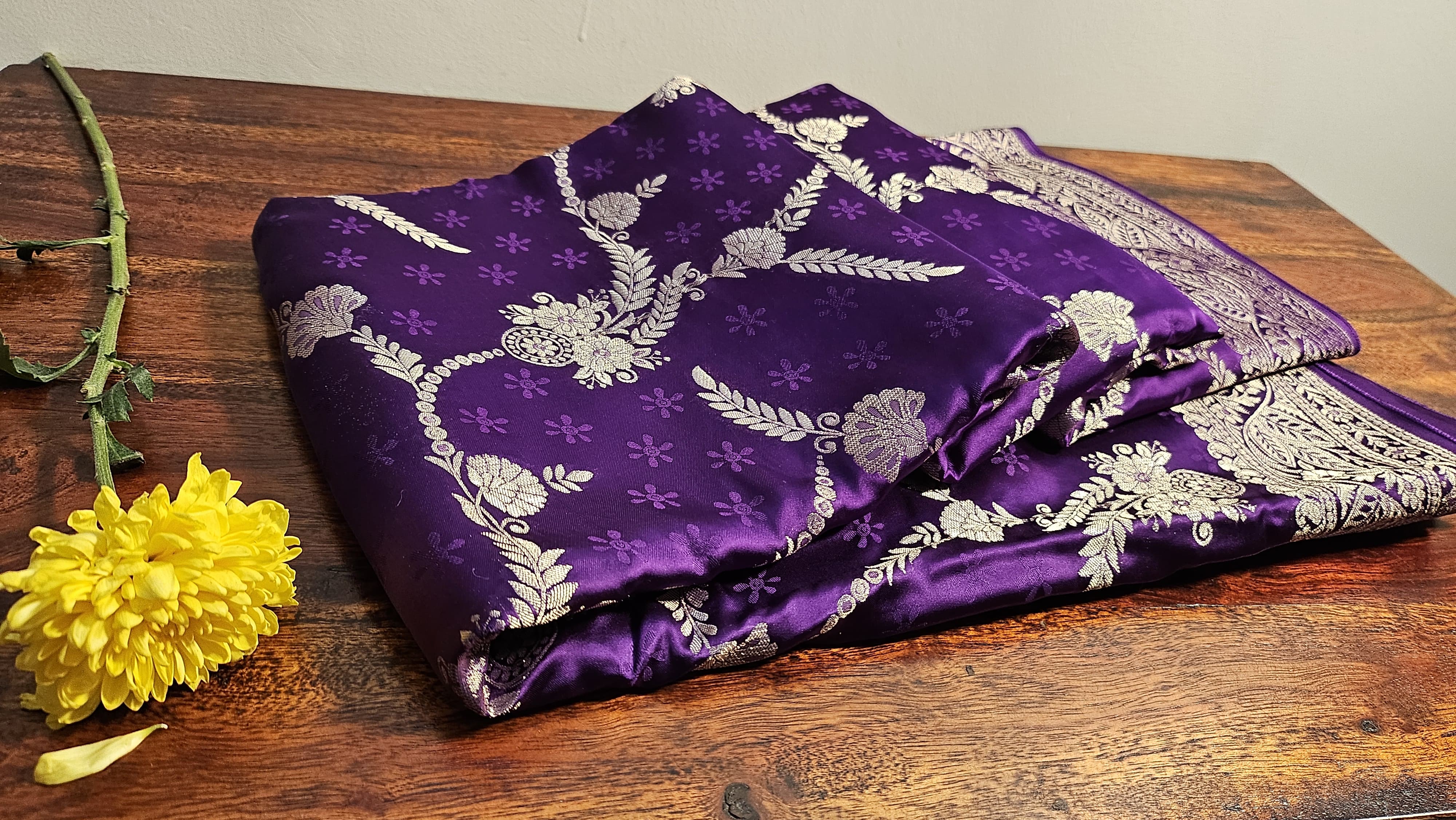 Bansari Mashru Silk Saree (Royal Purple)