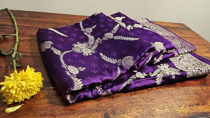 Bansari Mashru Silk Saree (Royal Purple)
