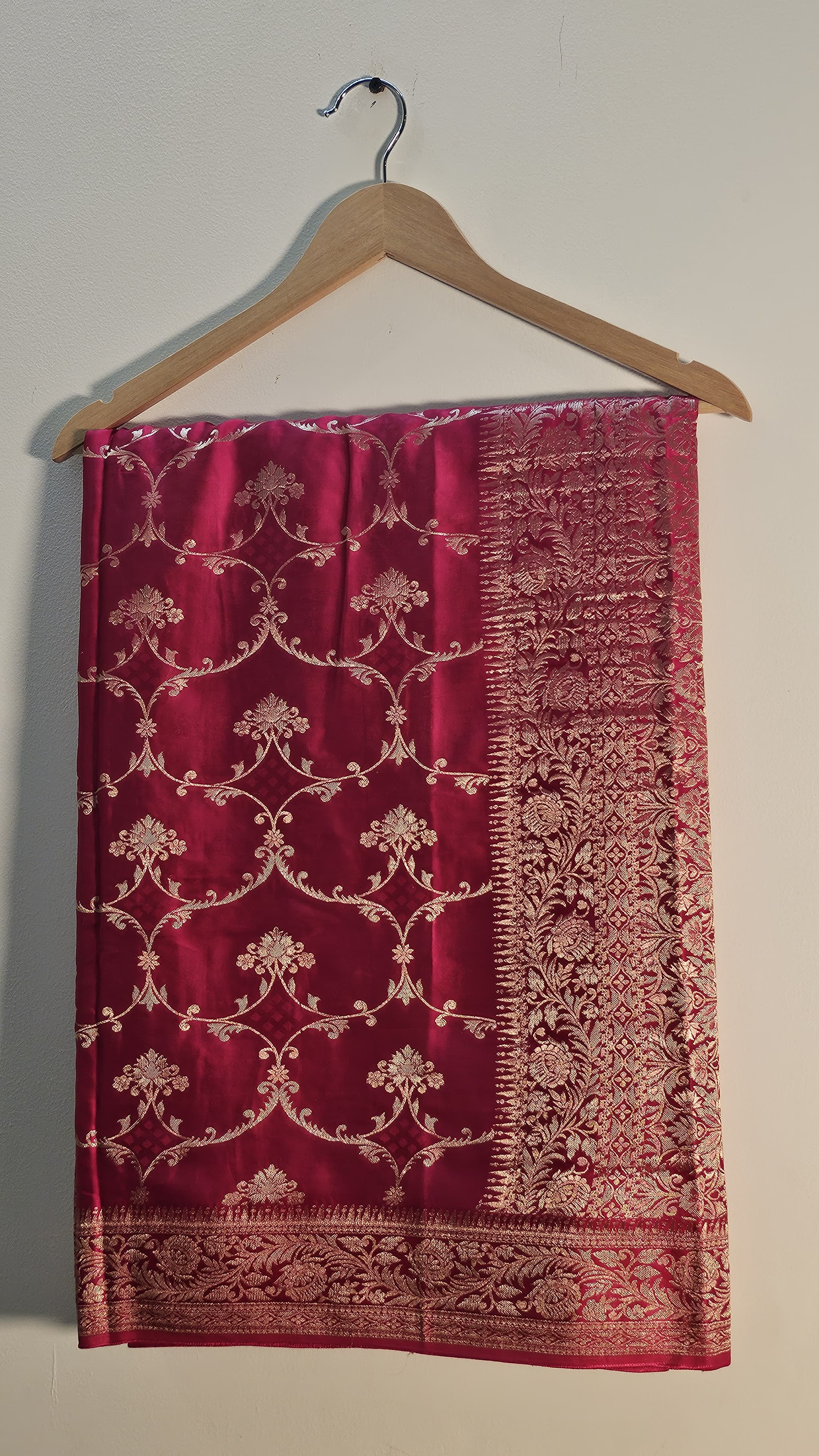 Bansari Mashru Silk Saree (Deep Pink)