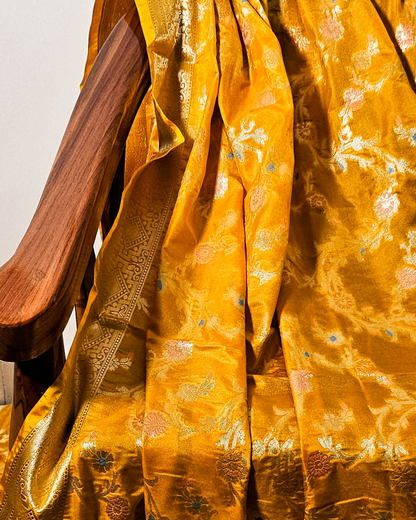 Honey Yellow Banarasi Bandhani Dupatta