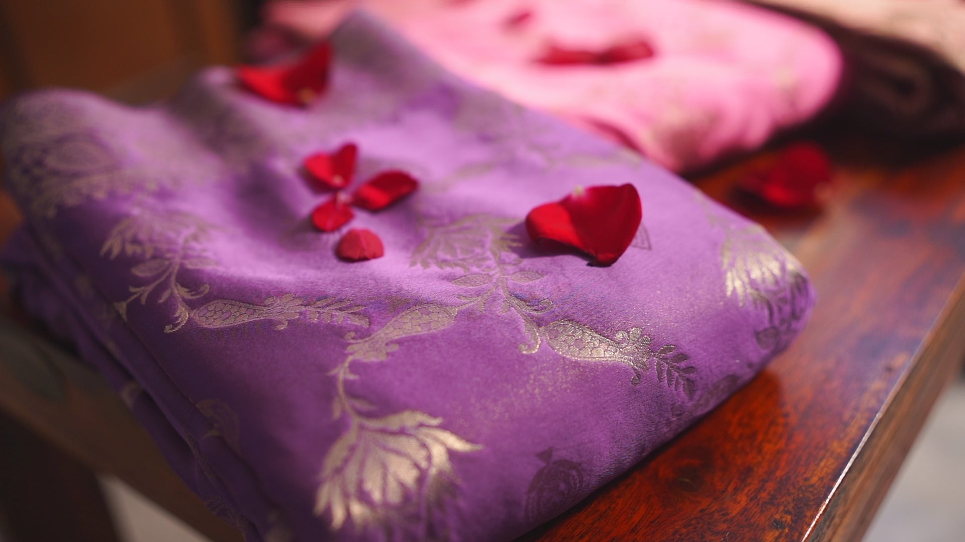 Banarasi Pure Mashru Silk Saree (Purple)