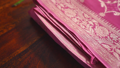 Banarasi Mashru Silk Saree (Pink)