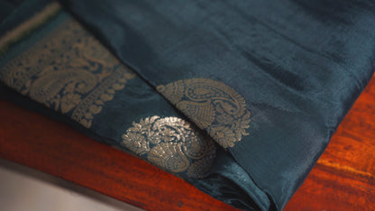 Sea Green Banarasi Moonga Tissue Saree